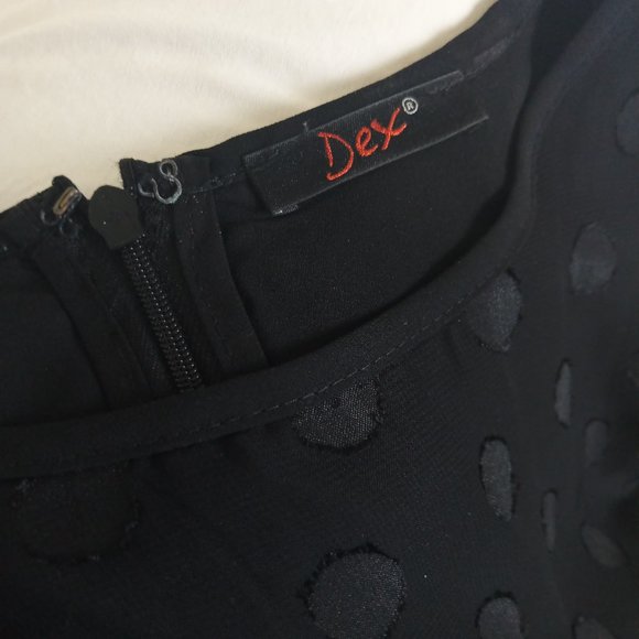Dex Short-sleeve Knee-length Black Dress, size S - Picture 2 of 7